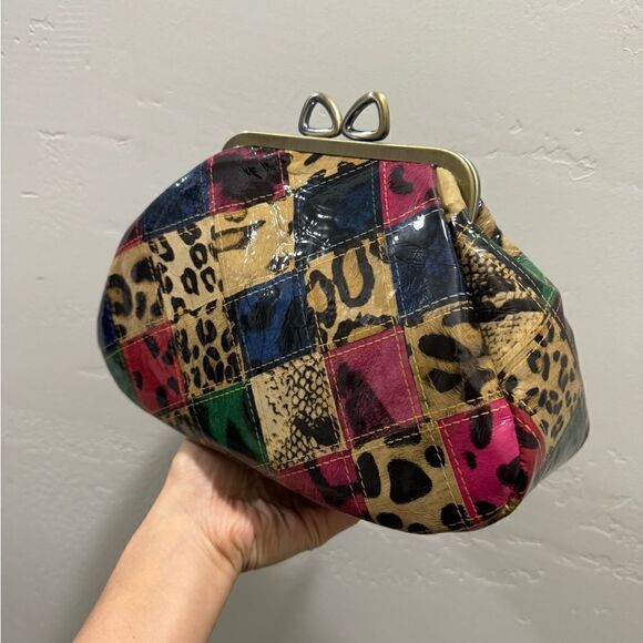 Colorful Handmade Cowhide Bowknot Kisslock Clutch/Crossbody with 2 Chain Styles - Picture 9 of 16